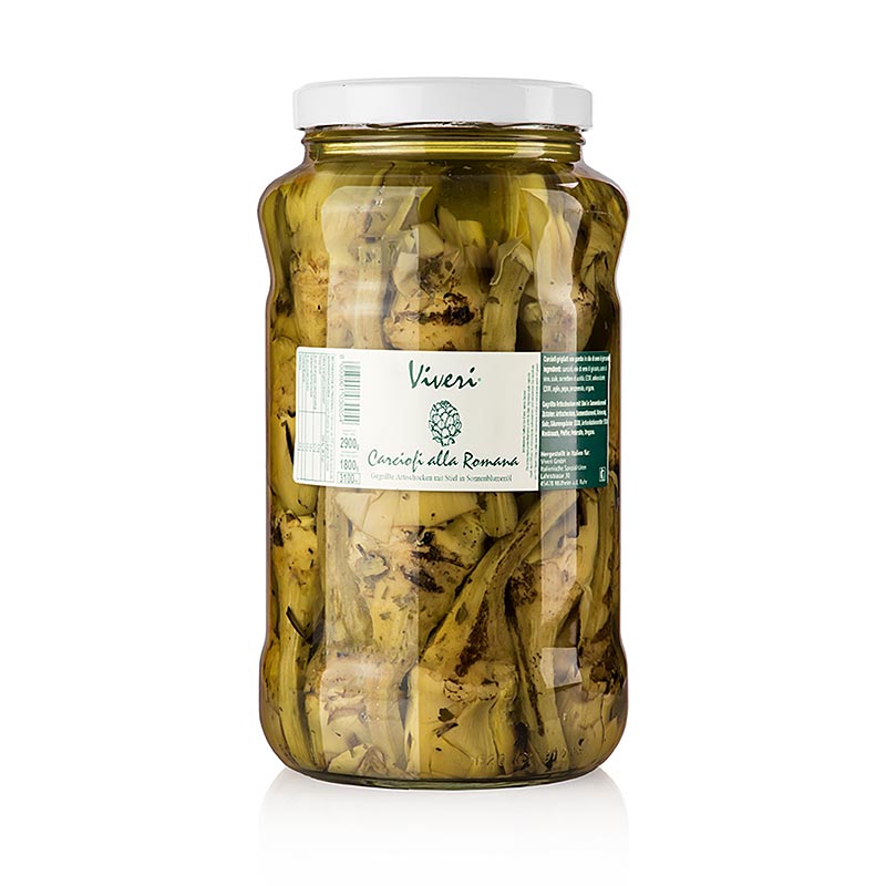 Viveri Alcachofas romanas en escabeche, con tallo, asadas, en aceite - 2,9 kilos - Vaso