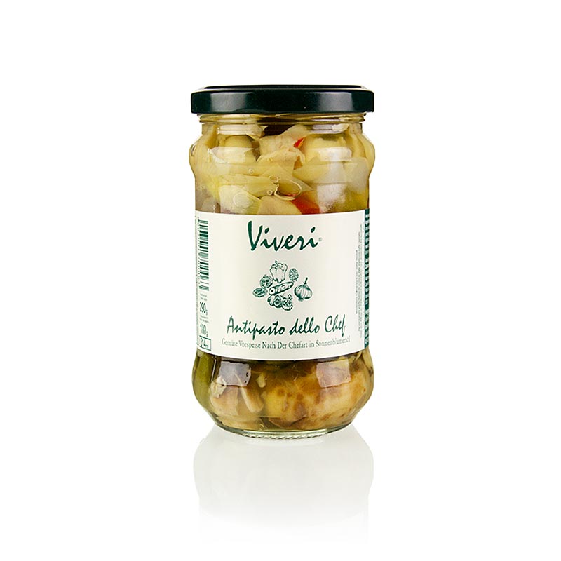 Viveri Antipasti mixto en escabeche - dello Chef, en aceite de girasol - 290g - Vaso