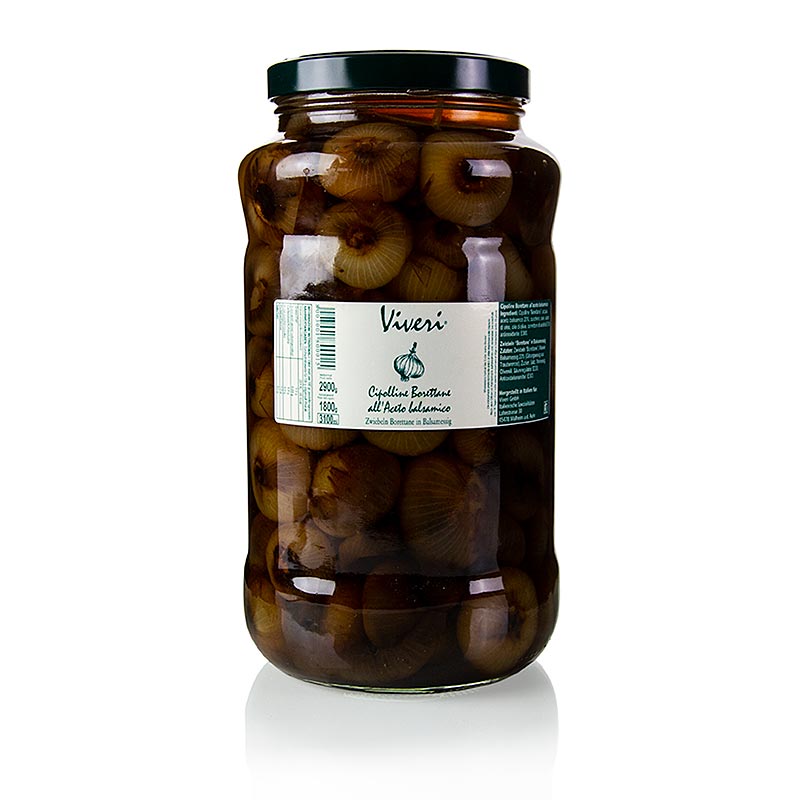 Viveri Pickled Borettane -sipulit, balsamiviinietikassa - 2,9 kg - Lasi