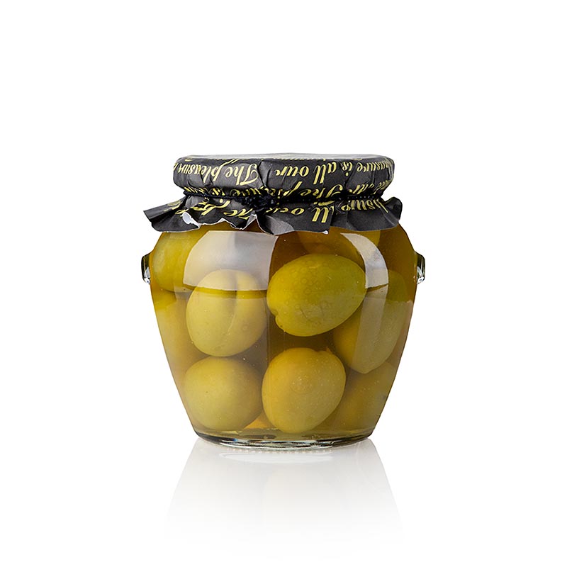 Olive verdi, Gordal, con nocciolo, Torremar - 580 g - Bicchiere