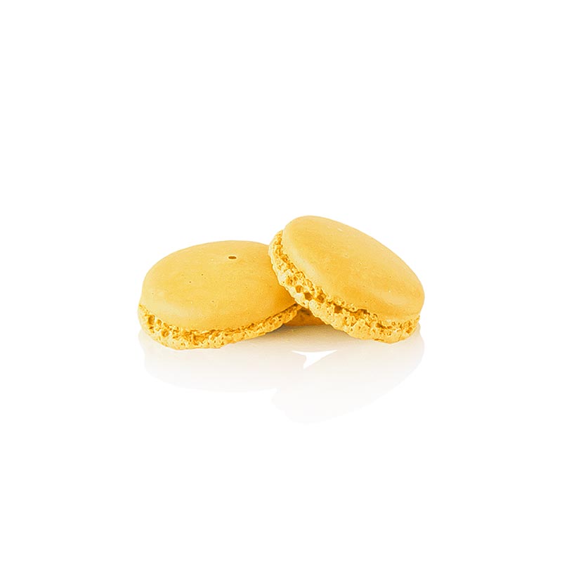 Macarons halvor gula, ofyllda, Ø3,5cm - 921g, 384 stycken - Kartong