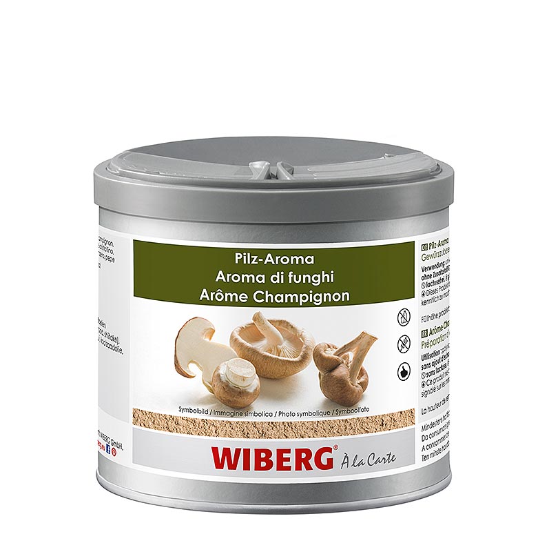 Aroma di funghi Wiberg, preparazione di spezie con funghi porcini, funghi, shiitake - 200 g - Scatola degli aromi