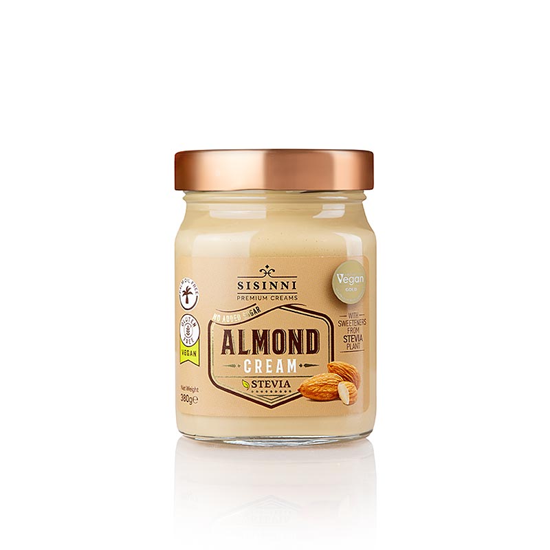 Krim almond, dengan stevia, Sisinni - 380 gram - Kaca