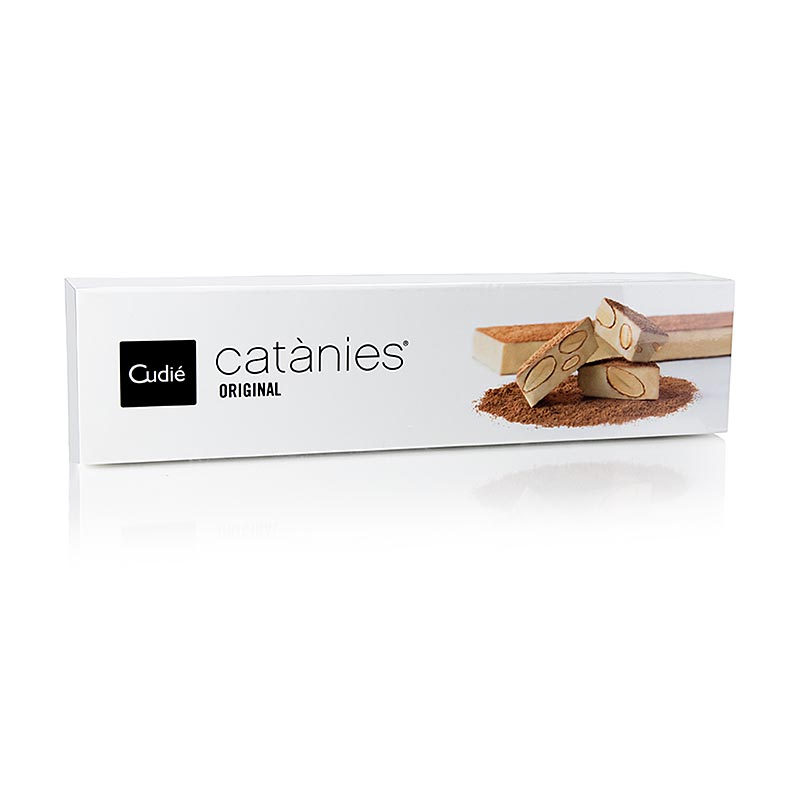 Catanies Turron, amendoas espanholas com cobertura de nougat em bloco, Cudie - 200g - caixa