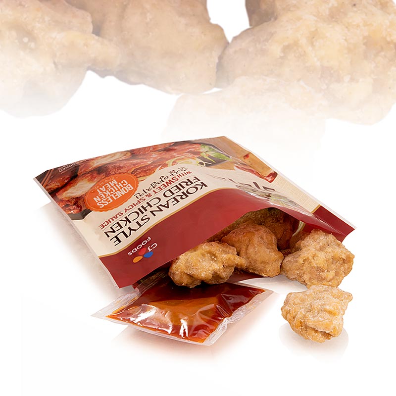 Ayam Goreng ala Korea Manis Pedas, digoreng. Potongan ayam, Bibigo - 350 gram - tas