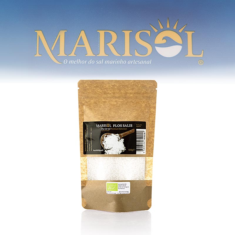 Marisol® Flor de Sal - A Flor de Sal, embalagem de recarga para conjunto ceramico, biologico - 100g - bolsa