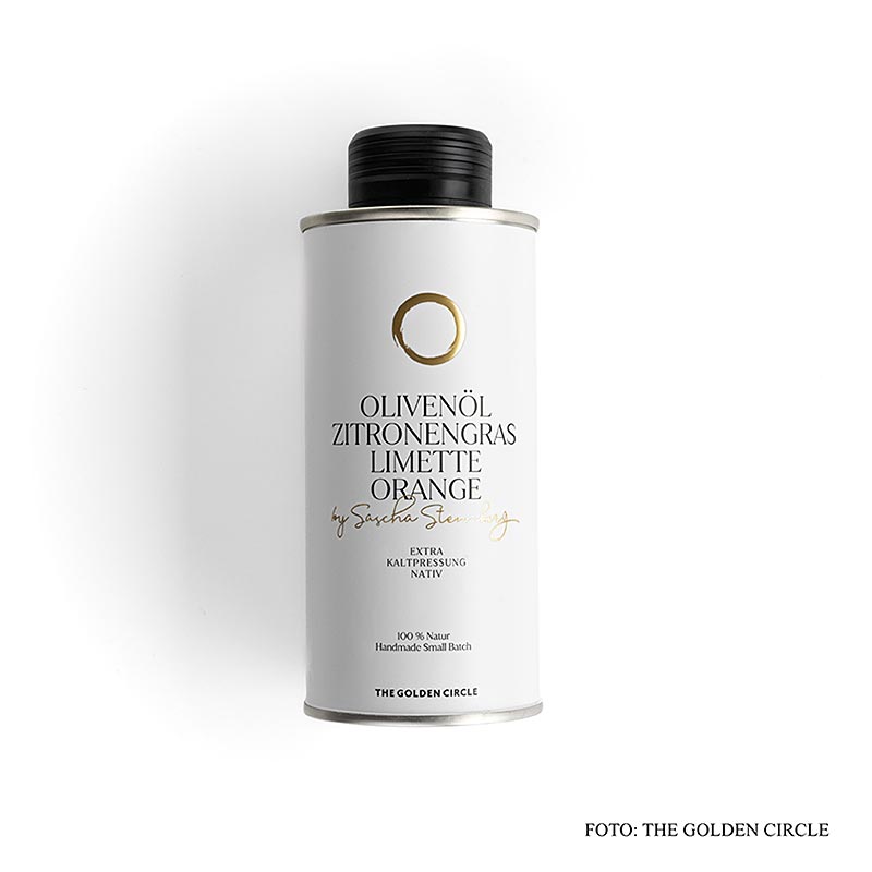 Minyak zaitun serai jeruk nipis, oleh Sascha Stemberg, THE GOLDEN CIRCLE - 250ml - Botol Minyak zaitun serai jeruk nipis, oleh Sascha Stemberg, THE GOLDEN CIRCLE - 250ml - Botol