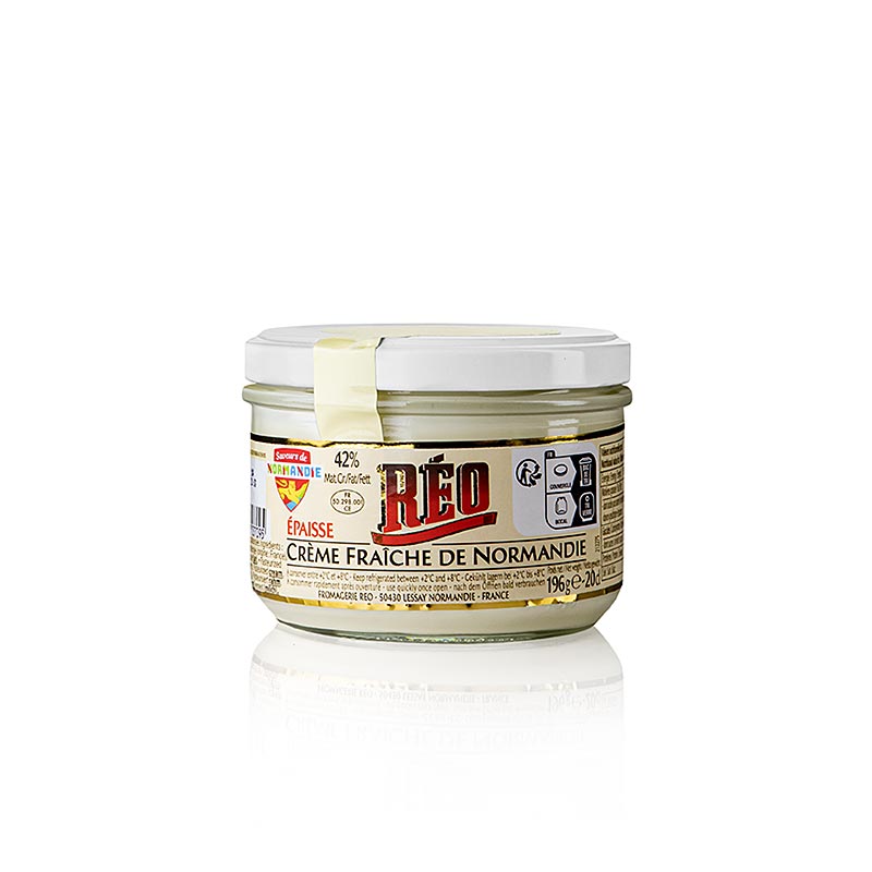 Creme Fraiche, 42% de gordura, REO (Creme epaisse da Normandia) - 196g - Vidro