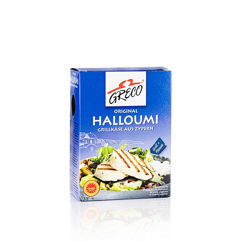 Halloumi - queijo grelhado de Chipre, feito com leite de ovelha, cabra e vaca, GRECO - 200g - caixa Halloumi - queijo grelhado de Chipre, feito com leite de ovelha, cabra e vaca, GRECO - 200g - caixa
