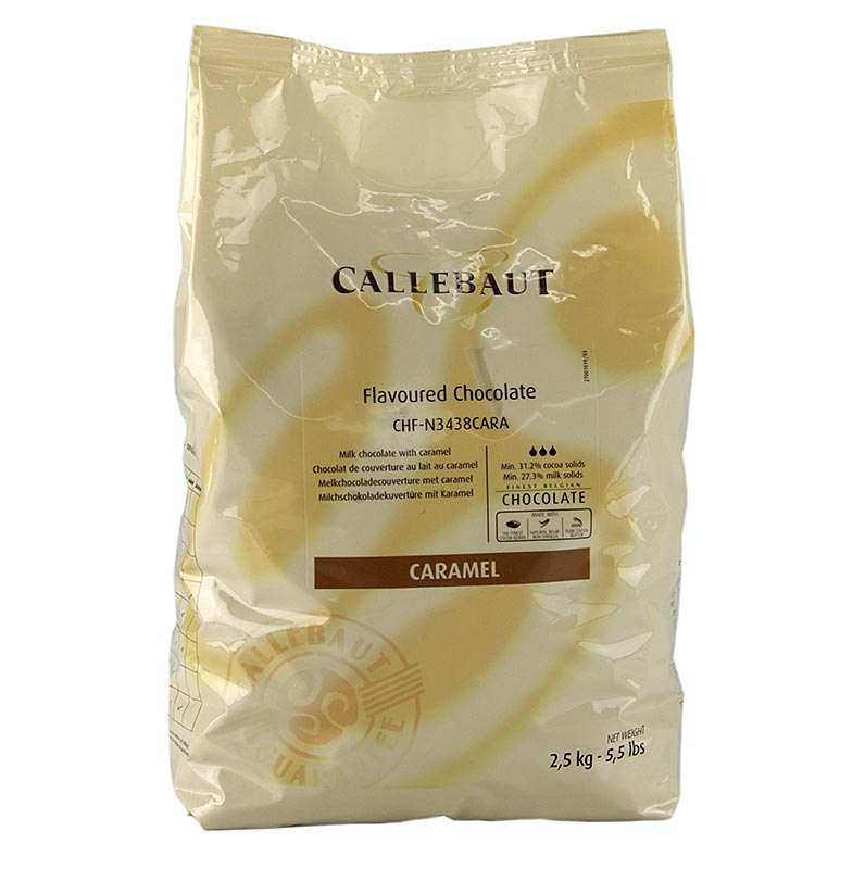 Flavored decorative mass - Caramel Couverture, Barry Callebaut, Callets - 2.5kg - bag