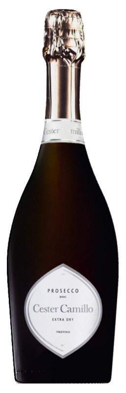 Prosecco DOC Extra Seco, vinho espumante, DOC Extra Seco, Cester Camillo - 0,75 litros - Garrafa