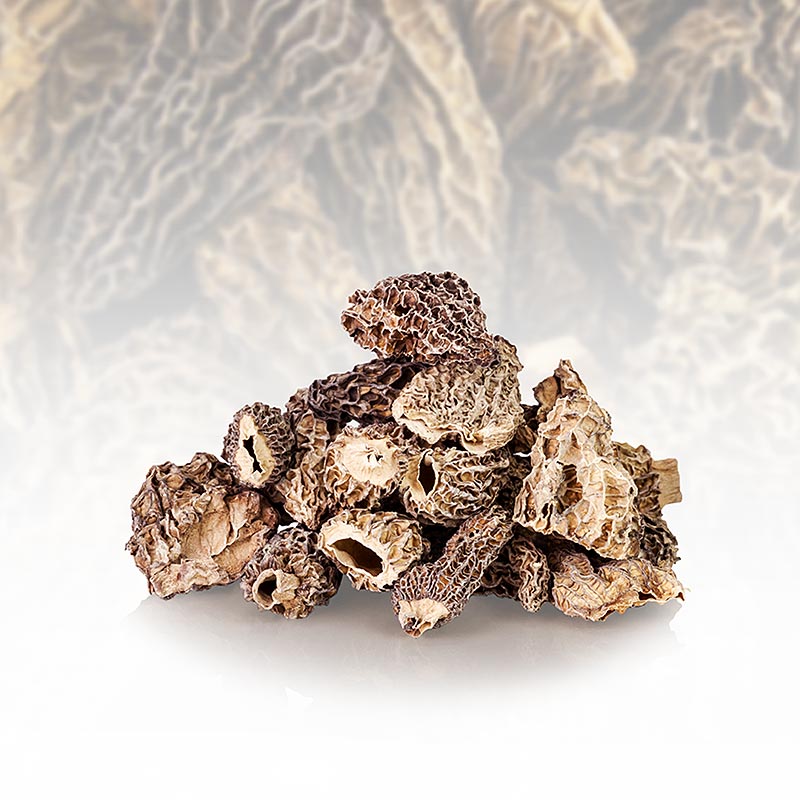 Cabecas de morel pontiagudas, jumbo, secas - 400g - bolsa