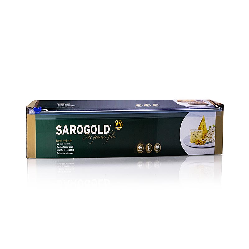 Pellicola gourmet SAROGOLD, 30 cm, scatola pieghevole (pellicola trasparente) - 300 mt, 1 pezzo - scatola