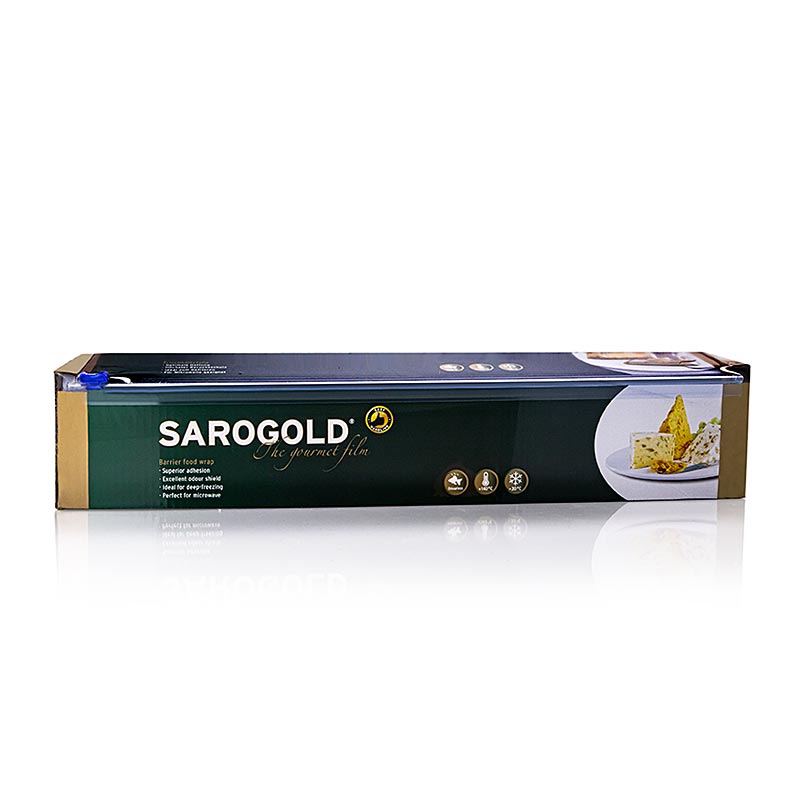 Pelicula gourmet SAROGOLD, 45cm, caixa dobravel (pelicula aderente) - 300 m, 1 peca - caixa
