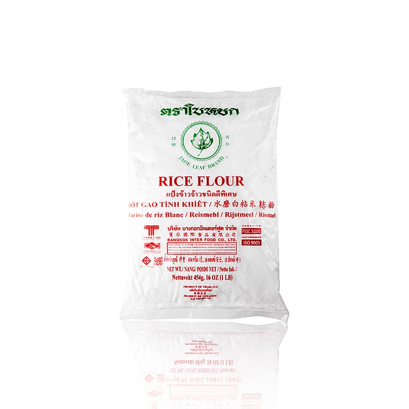 Farinha de arroz, branca, marca Jade Leaf - 454g - bolsa