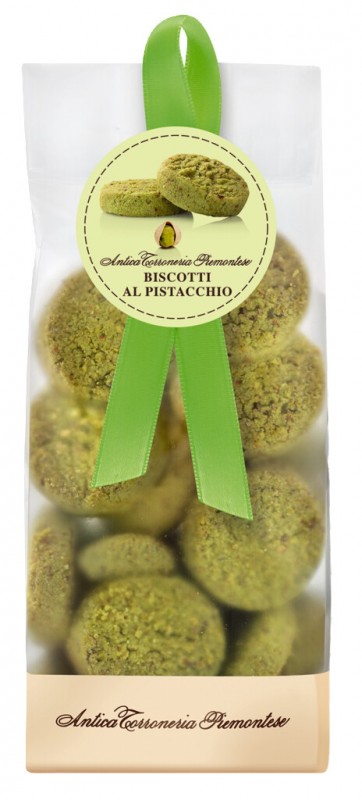 Biscotti al Pistacchi, zoete gebakjes met pistache, Antica Torroneria Piemontese - 200 gr - tas