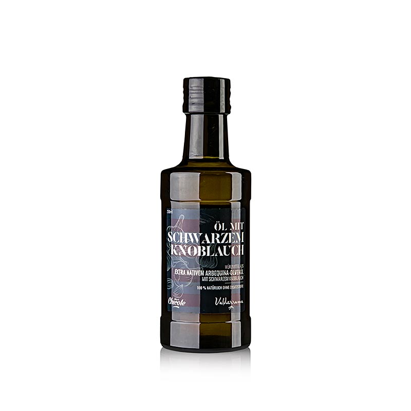 Aceite de especias Valderrama (aceite de oliva arbequina) con ajo negro, 250ml - 250ml - Botella