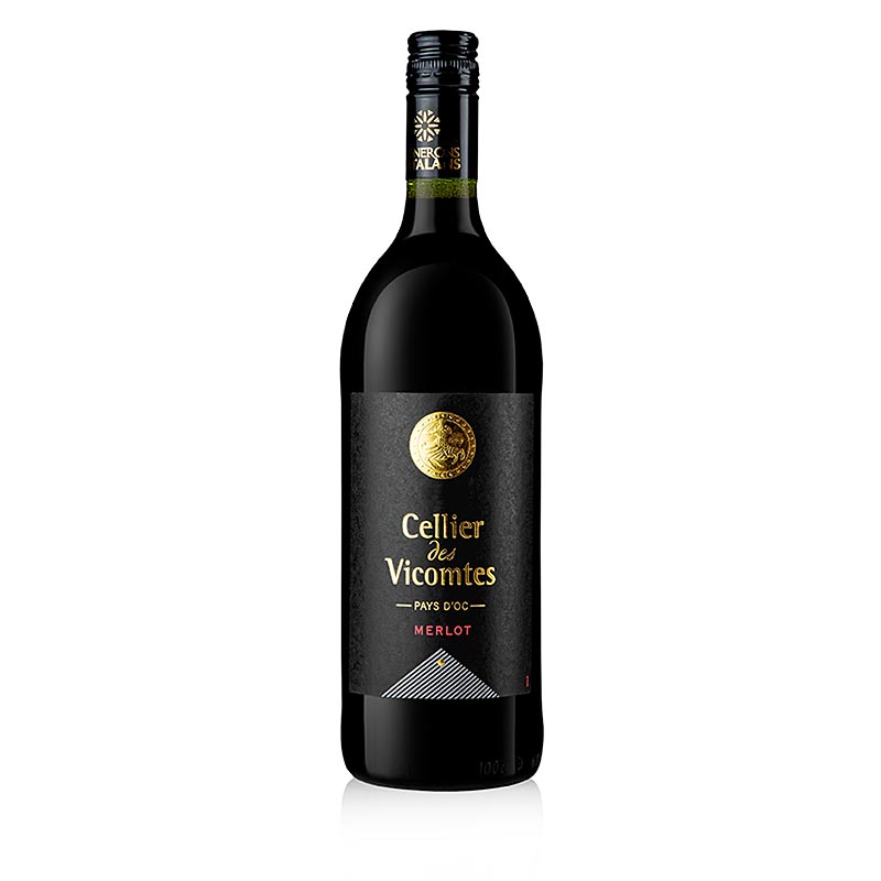 2022 Merlot, kering, 13,5% vol., Celliers Vicomtes - 1 liter - Botol 2022 Merlot, kering, 13,5% vol., Celliers Vicomtes - 1 liter - Botol