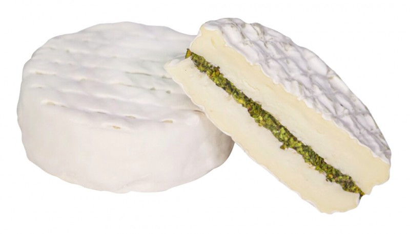 Piccolo fiore di Bufala Pistacchio, myk ost laget av boeffelmelk + pistasjnoetter, Latteria Perenzin - 250 g - Stykke