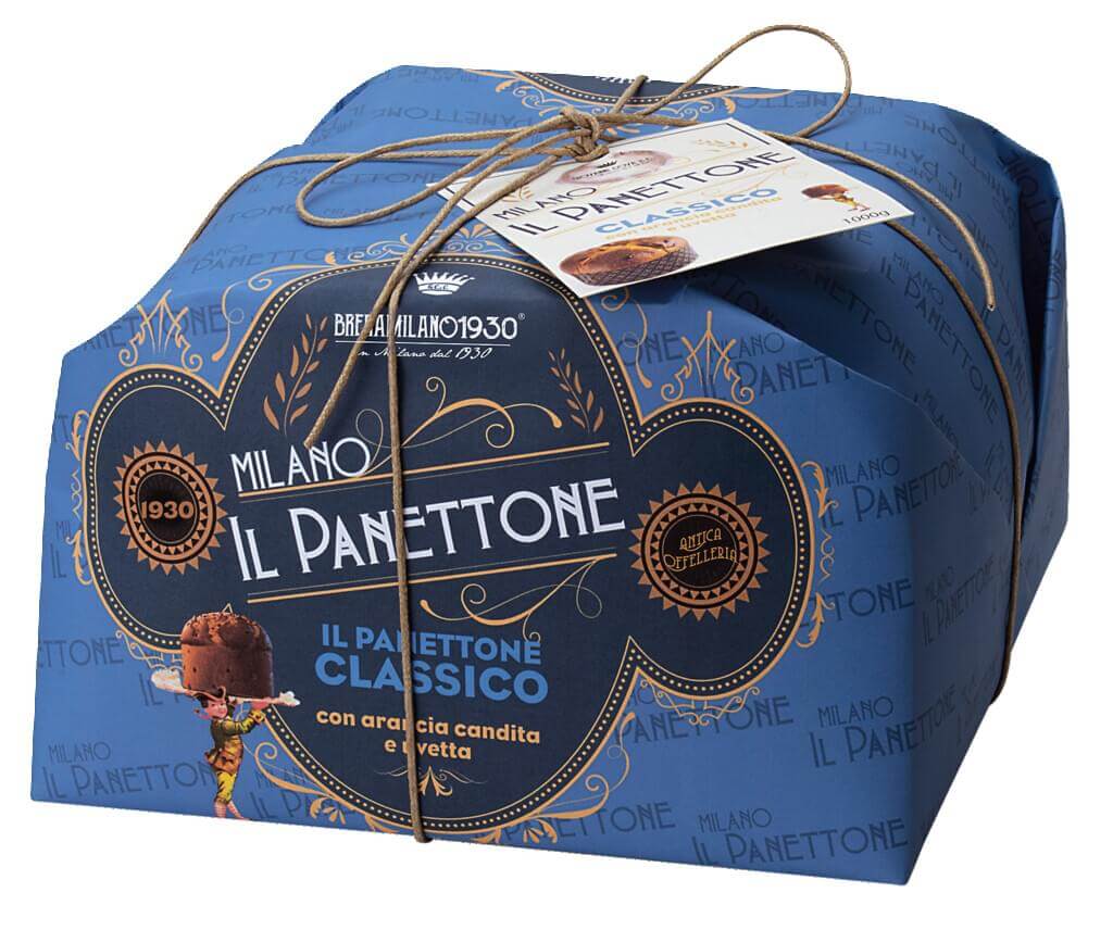 Panettone Classico Basso, torta tradizionale lievitata, Breramilano 1930 - 500 g - Pezzo