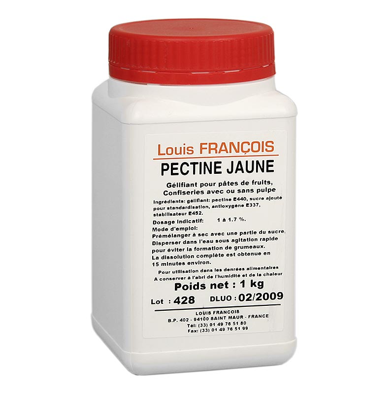 Pectin - Pectine Jaune, gelling agent for fruit pastes and solid fillings - 1 kg - Pe can