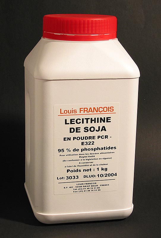 Lecithine de soja - emulsifiant, sous forme de poudre, E322, 1 kg, peut