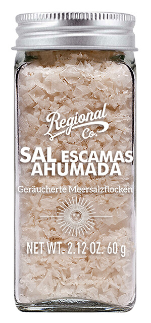 Sal en escamas ahumada, Sal marina ahumada, Co regional - 60g - Pedazo