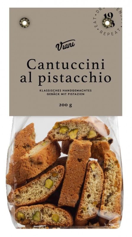 Cantuccini al pistacchio, toskanska pistagekakor, Viani - 200 g - vaska