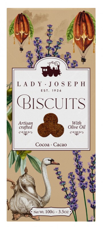 Biscoito de Cacau, biscoitos com cacau, Lady Joseph - 100g - pacote