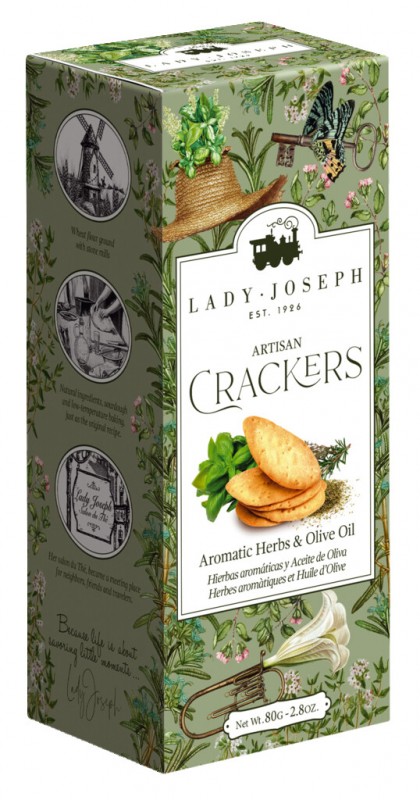 Bolachas de Ervas Aromaticas e Azeite, pasteis com ervas e azeite, Lady Joseph - 100g - pacote Bolachas de Ervas Aromaticas e Azeite, pasteis com ervas e azeite, Lady Joseph - 100g - pacote