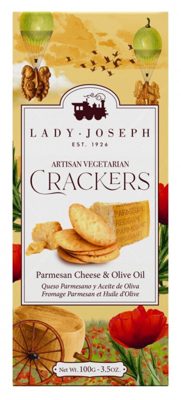 Biscoitos de Parmigiano Reggiano, pasteis com Parmigiano Reggiano, Lady Joseph - 100g - pacote