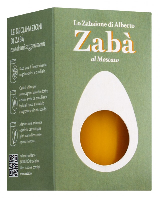 Zaba al Moscato, crema de zabajone con moscato, Alberto Marchetti - 200 gramos - Vaso