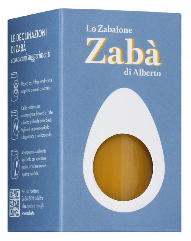 Zaba Classico, crema de zabajone con Marsala, Alberto Marchetti - 200 gramos - Vaso