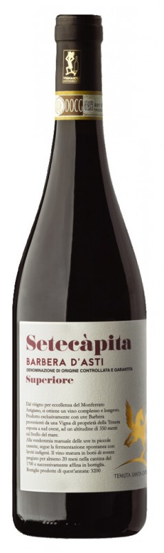 Sup Barbera d`Asti. DOCG Setecapita, anggur merah, Tenuta Santa Caterina - 0,75 liter - Botol