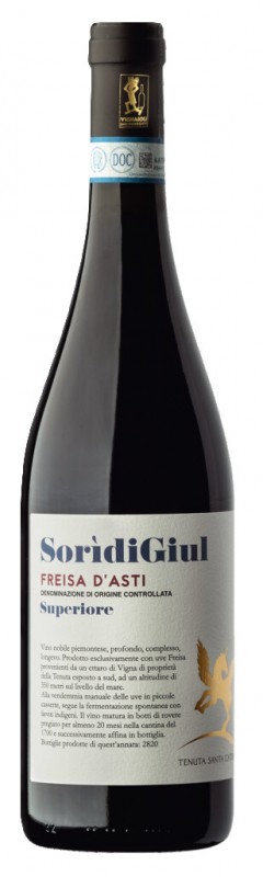 Freisa d`Asti DOC SoridiGiul, vino rosso, Tenuta Santa Caterina - 0,75 l - Bottiglia