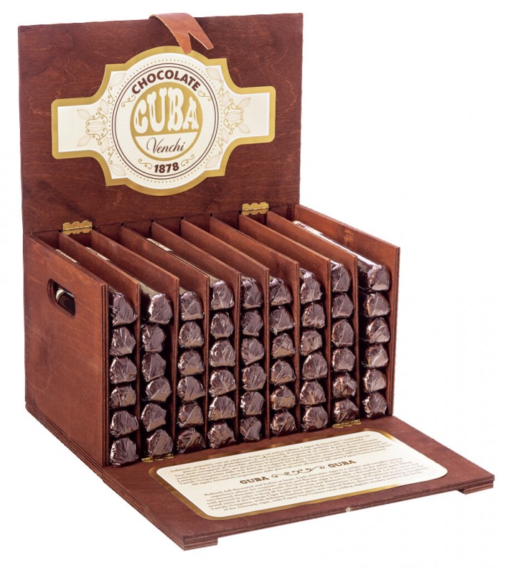 Cigarros de chocolate en caja de madera, gusti misti, cigarro oscuro en caja de madera, mezcla de variedades, Venchi - 54x100g - mostrar