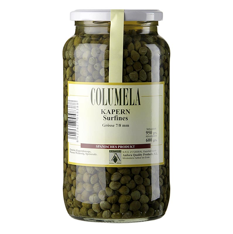 Capers surfines, Ø 7-8mm, Columela - 950g - Staklo