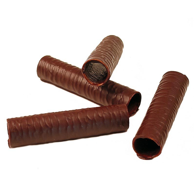 Hanches creuses, interieur et exterieur en chocolat noir, Ø 2,5 x 10,5 cm - 1,65 kg, 100 pieces - Papier carton