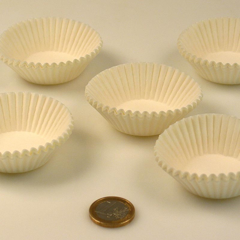 Papieren capsules, wit, Ø 41 / 50 mm, 22 mm hoog - 1000 stuks - Karton