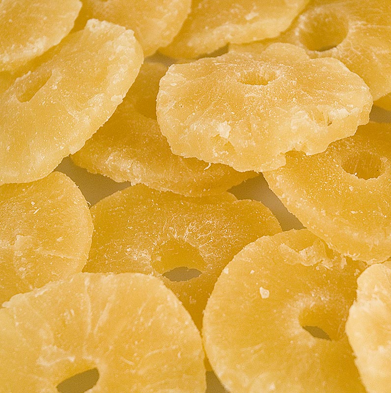 Pineapple rings, dried, sugared, sulphured - 1 kg - bag