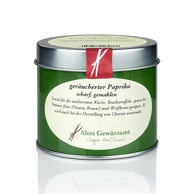 Paprika geräuchert, scharf, gemahlen, Altes Gewürzamt, Ingo Holland - 80 g - Dose Paprika geräuchert, scharf, gemahlen, Altes Gewürzamt, Ingo Holland - 80 g - Dose