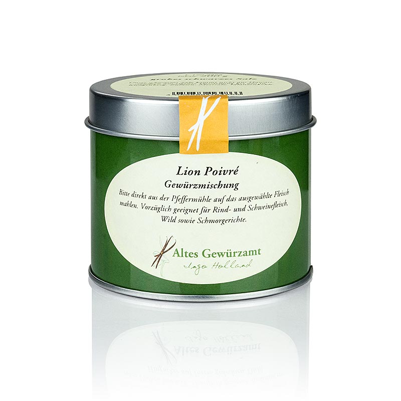 Lion Poivre, grobe Gewürzmischung für Mühle oder Mörser, Altes Gewürzamt, Ingo Holland - 100 g - Dose Lion Poivre, grobe Gewürzmischung für Mühle oder Mörser, Altes Gewürzamt, Ingo Holland - 100 g - Dose