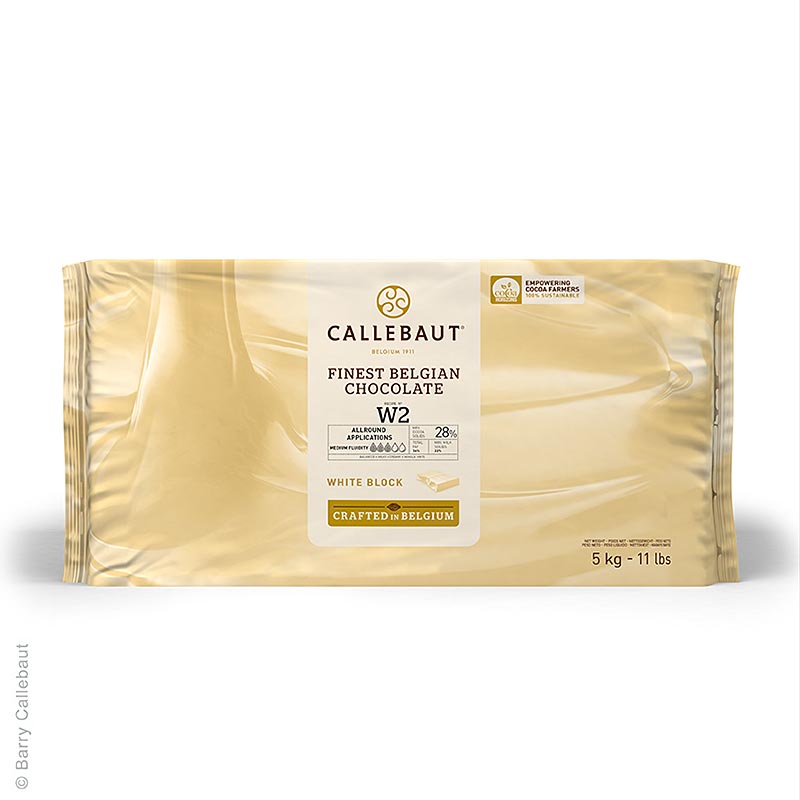 Callebaut feher csokolade, 28% kakaovaj, 22% tej, W2 - 5 kg - folia