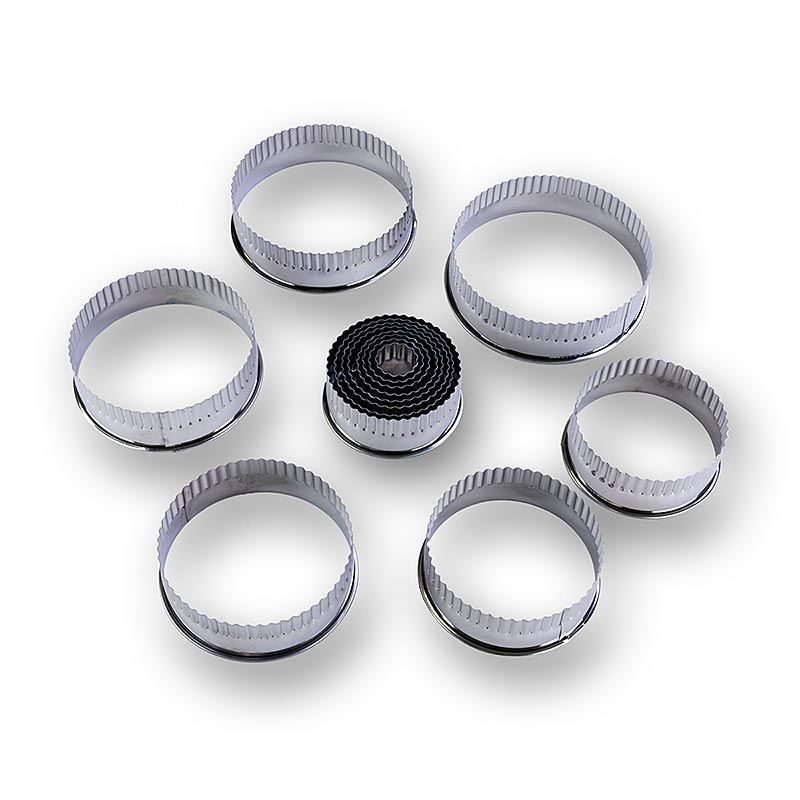 Set taietor de tabla, rotund, nervurat, Ø 2,2 -11cm, 3cm inaltime - 14 bucati - poate sa Set taietor de tabla, rotund, nervurat, Ø 2,2 -11cm, 3cm inaltime - 14 bucati - poate sa