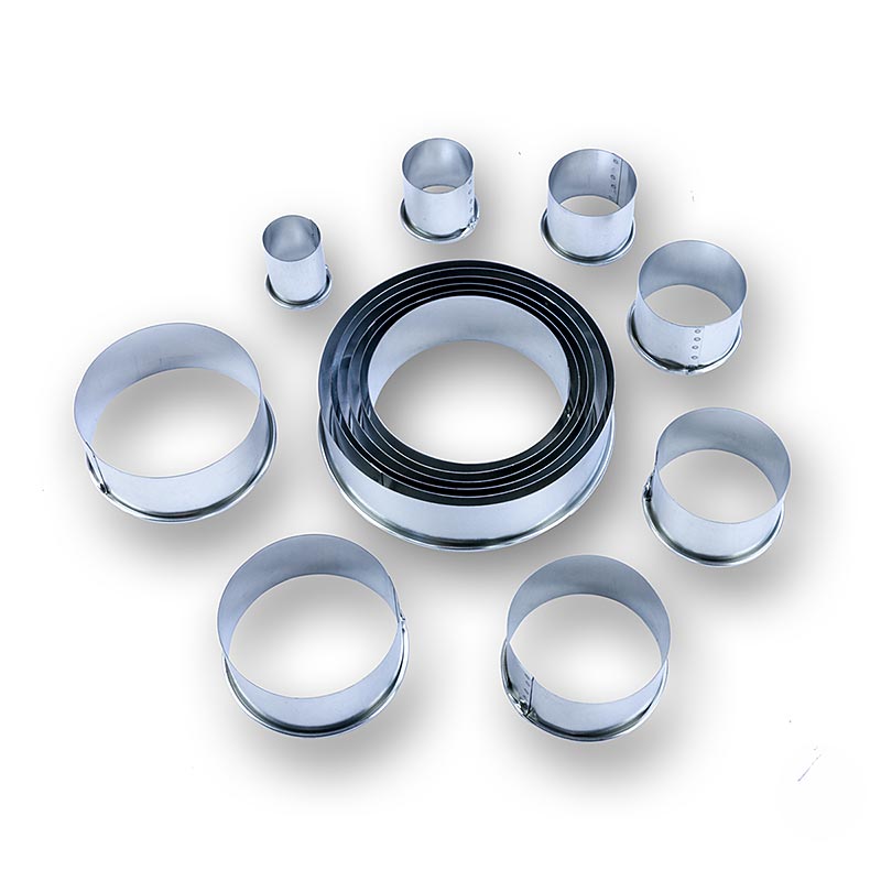 Set taietor de tabla, rotund, neted, Ø 2,2 -12cm, 3cm inaltime - 14 bucati - poate sa Set taietor de tabla, rotund, neted, Ø 2,2 -12cm, 3cm inaltime - 14 bucati - poate sa