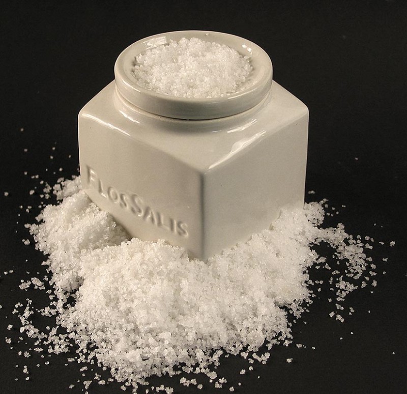 Posoda za namizno sol Flos Salis®, velika, izbor Flor de Sal - 340 g - Ohlapna
