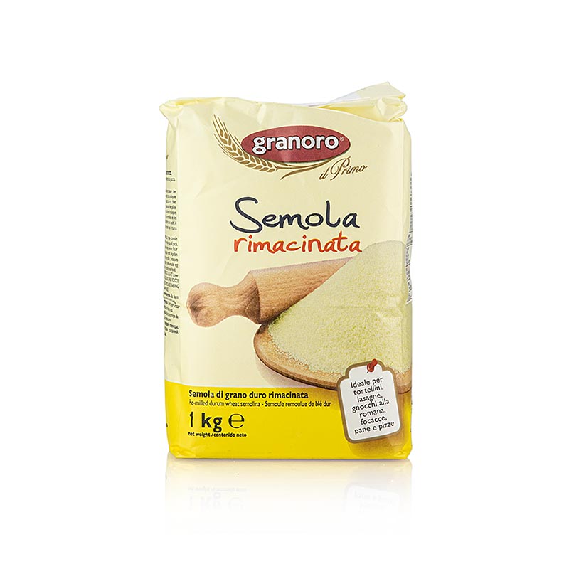 Semolina z pszenicy durum, Semola rimacinata, Granoro - 1 kg - Torba