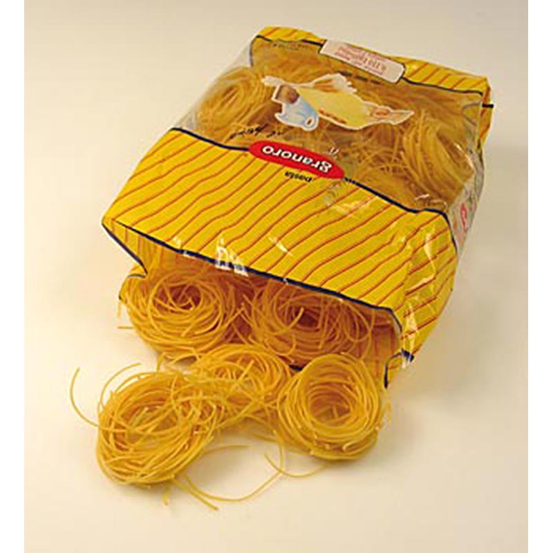 Granoro Tagliolini con huevo, 2 mm, nidos de pasta con cinta, No.119 - 6 kg, 12 x 500 g - Cartulina