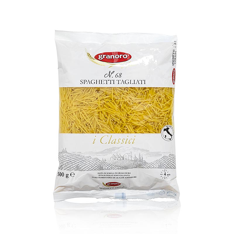 Granoro Vermicelli Tagliati, cienki, krotki makaron zupowy, nr 68 - 500g - Torba