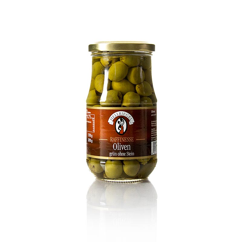 Masline verzi, fara samburi, in saramura, rafinament - 370 g - Sticla Masline verzi, fara samburi, in saramura, rafinament - 370 g - Sticla